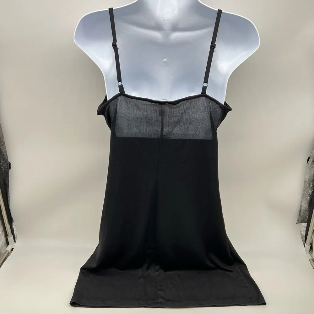 H&M Black Draped Strappy Deep V Slip Dress Top-Size S - Picture 4 of 9